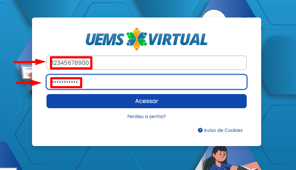 Tela inicial do Moodle
