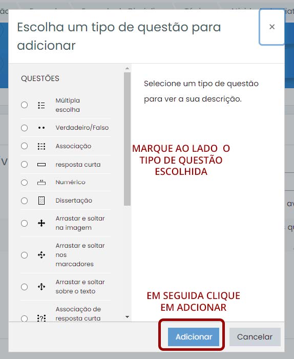 Tela inicial do Moodle