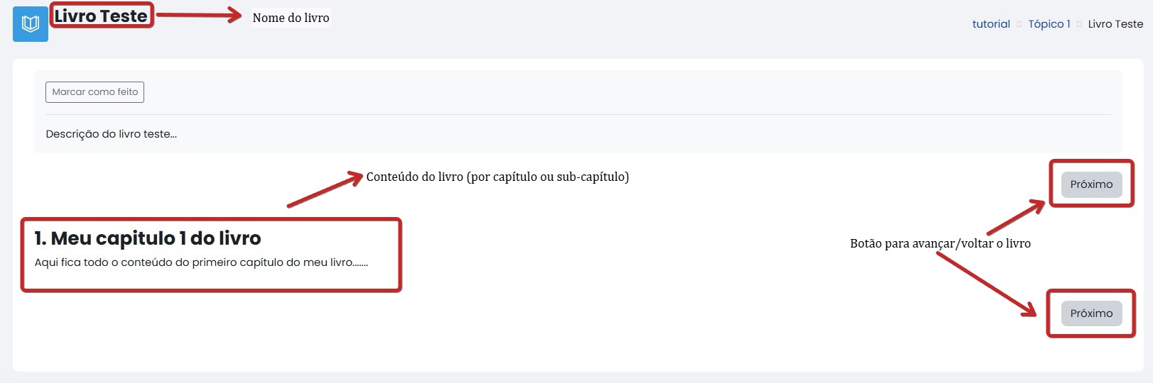 Tela inicial do Moodle