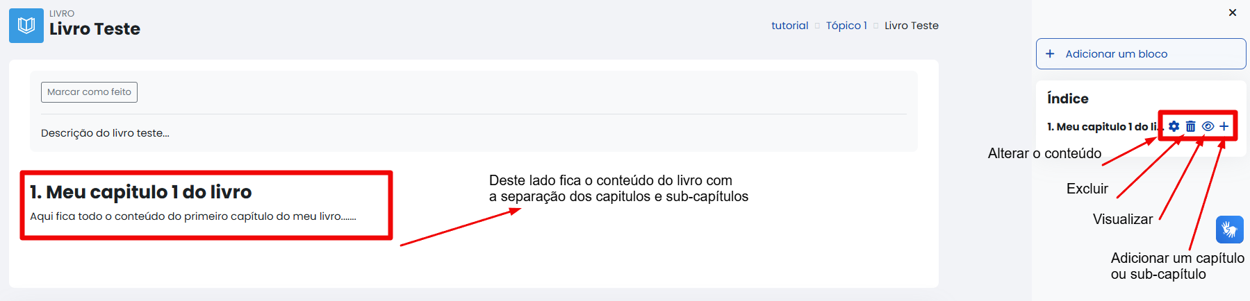 Tela inicial do Moodle