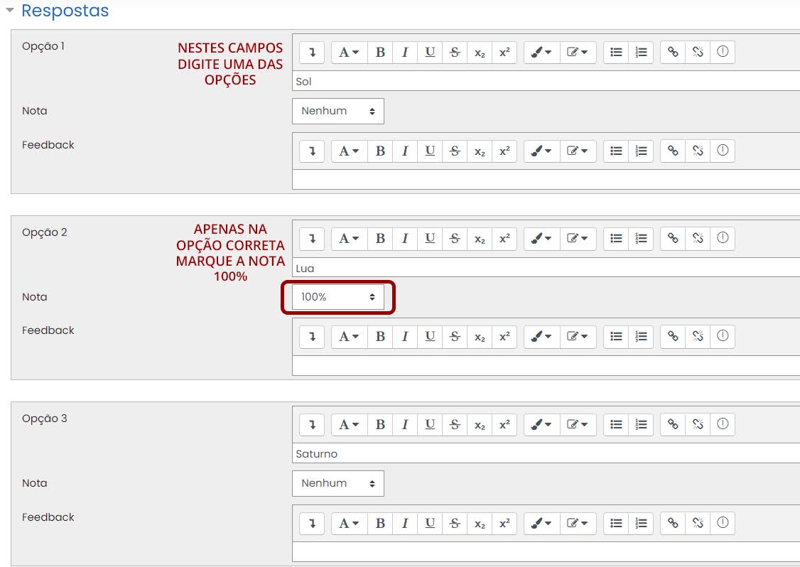Tela inicial do Moodle