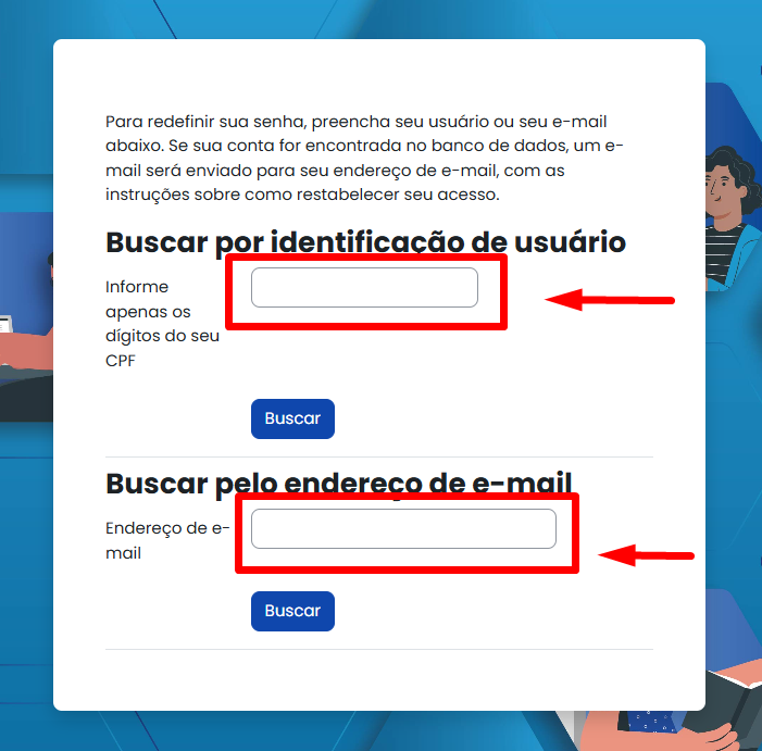 Tela inicial do Moodle