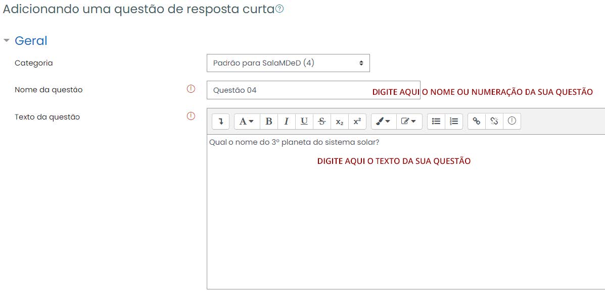 Tela inicial do Moodle
