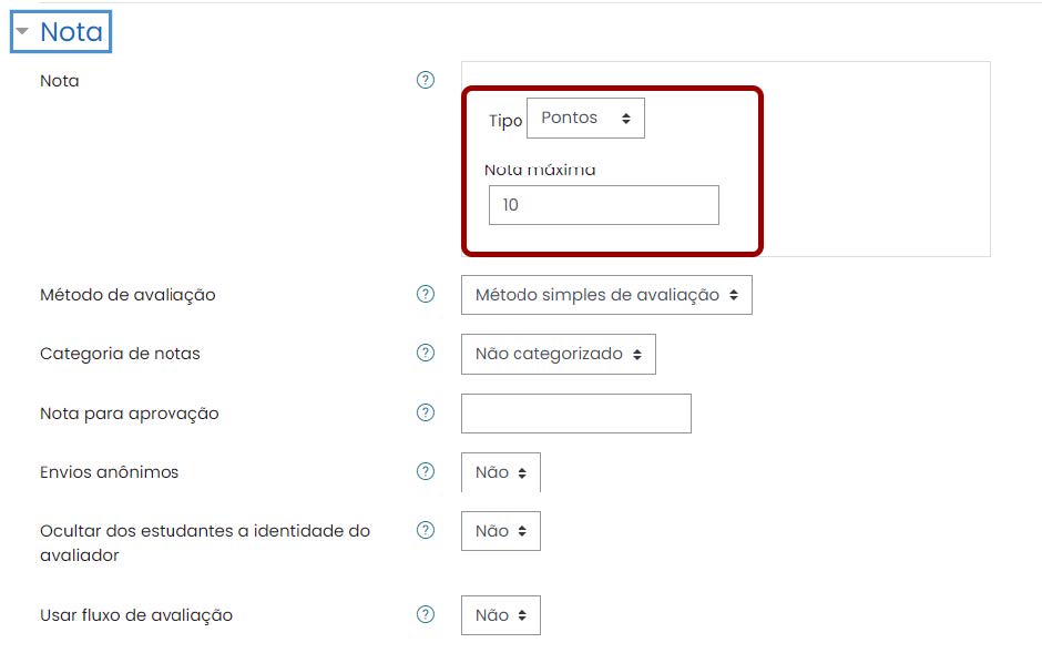 Tela inicial do Moodle