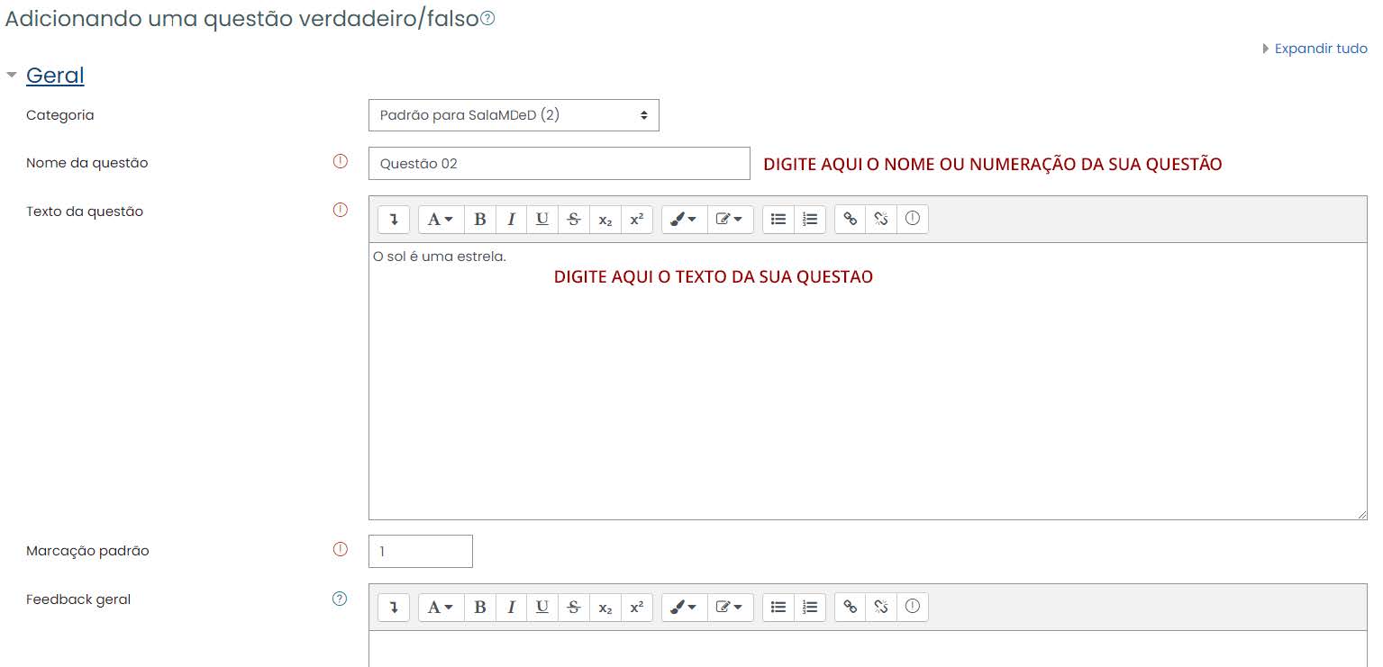 Tela inicial do Moodle