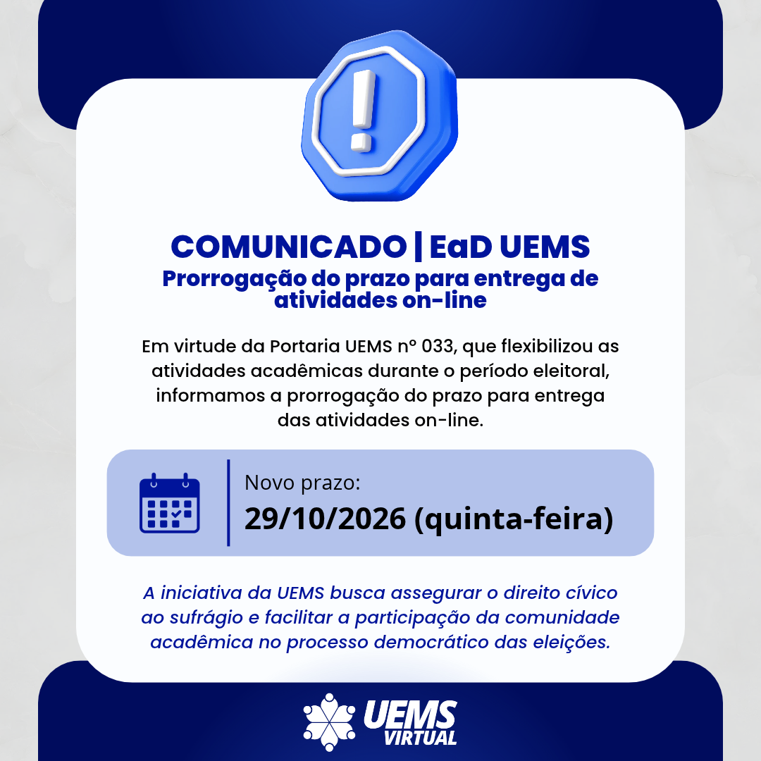 Prorrogação das Atividades Online