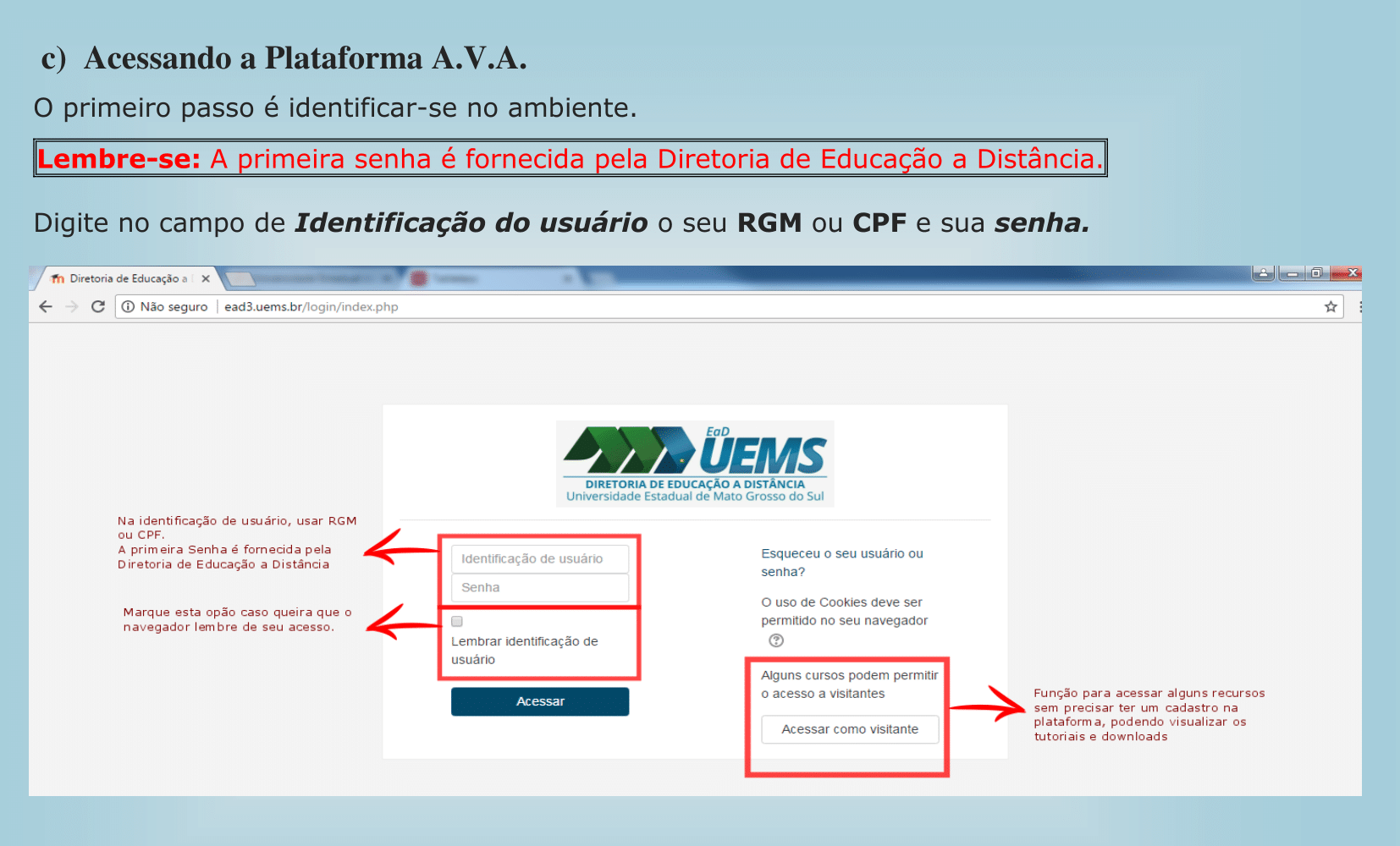 Acessando a Plataforma