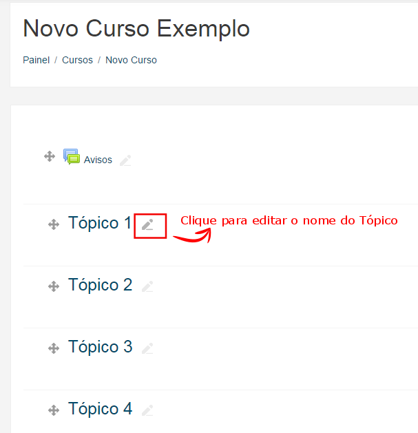 Editar o nome do tópico