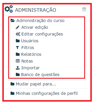 Bloco de Administração do curso